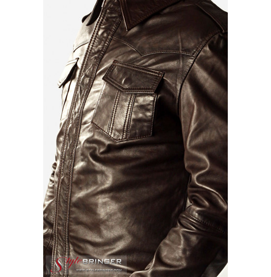 Куртка кожаная KREZZ M114 brown