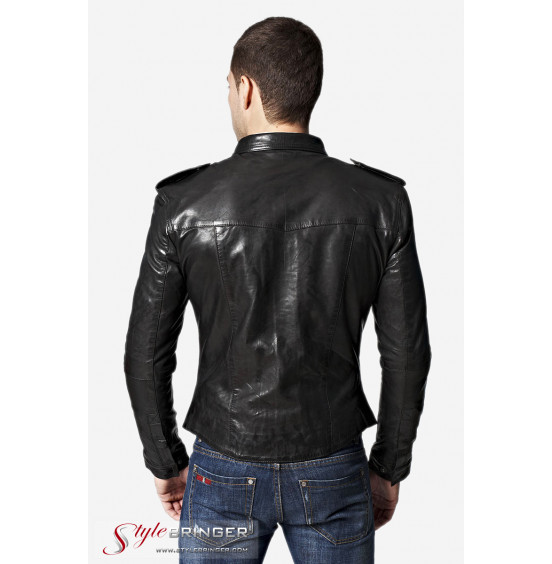 Куртка кожаная KREZZ M114 black