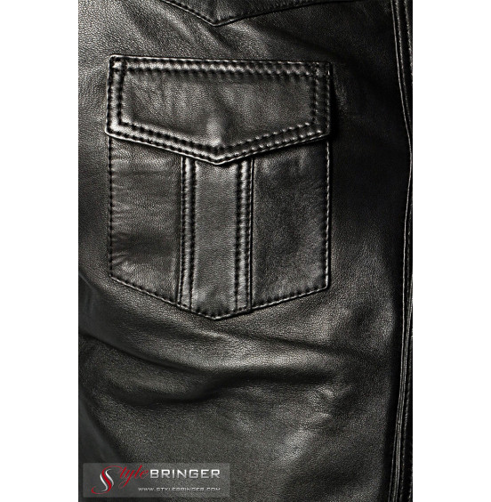 Куртка кожаная KREZZ M114 black