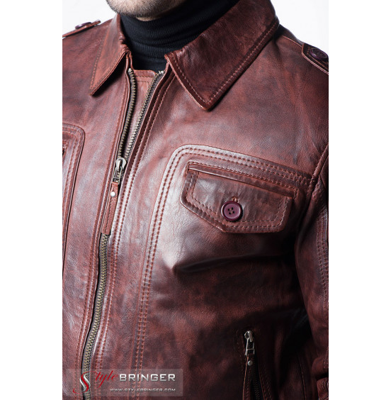 Куртка кожаная KREZZ M129 brown