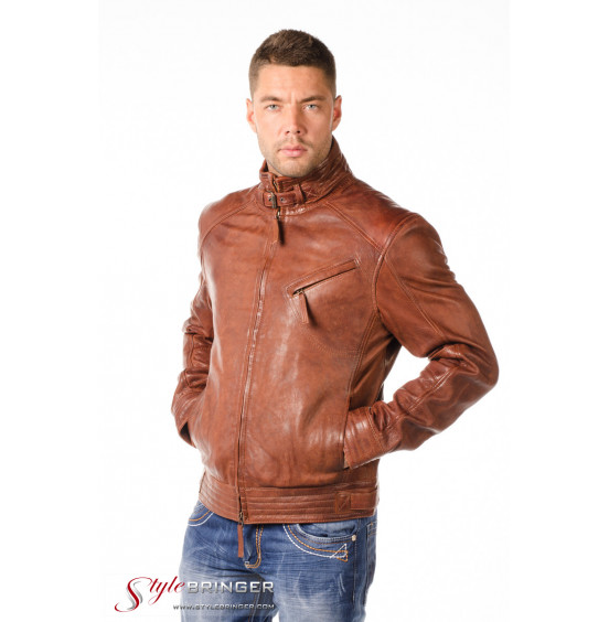 Куртка кожаная ARBEX M148 glow