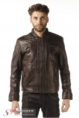 Куртка кожаная KREZZ M153 brown