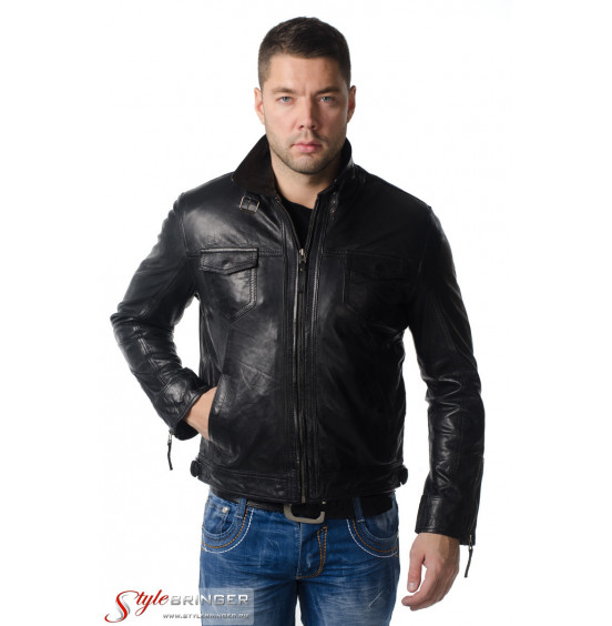 Куртка кожаная KREZZ M156 black