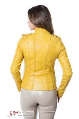 Куртка кожаная ARBEX F148 yellow