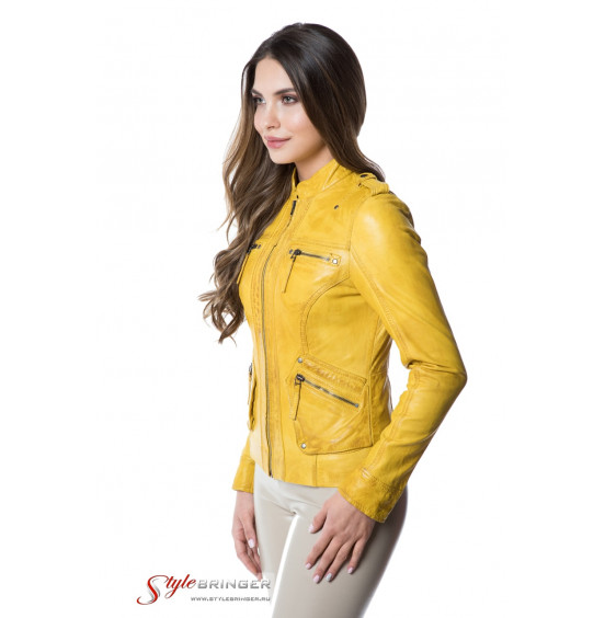 Куртка кожаная ARBEX F148 yellow