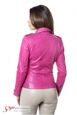 Куртка кожаная ARBEX F153 pink