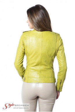 Куртка кожаная ARBEX F153 lime