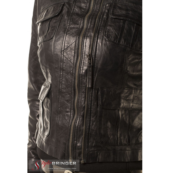 Куртка кожаная ARBEX F123 black