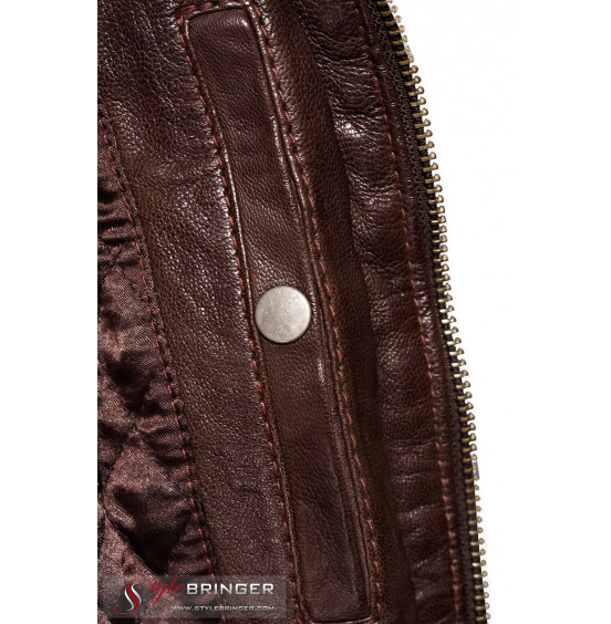 Куртка кожаная ARBEX F137 brown